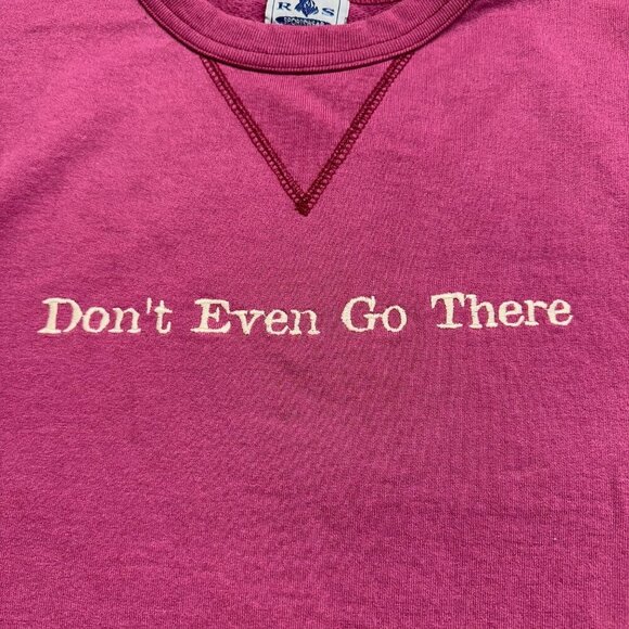 Ross Sportswear Vintage Sweater "Don't Even Go There" Embroidered Size L Maroon - Picture 1 of 11